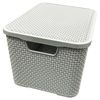 Pluto Packaging Light Grey Home Kitchen Laundry Bathroom Rattan Effect Storage Baskets With Lids (1)