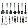 Fackelmann PRO Slotted Spoon, Multi Functional Serving Spoon, Cooking Spoon, PBT Function Head, Soft Touch Handle, 35x7x6cm, Black & Grey