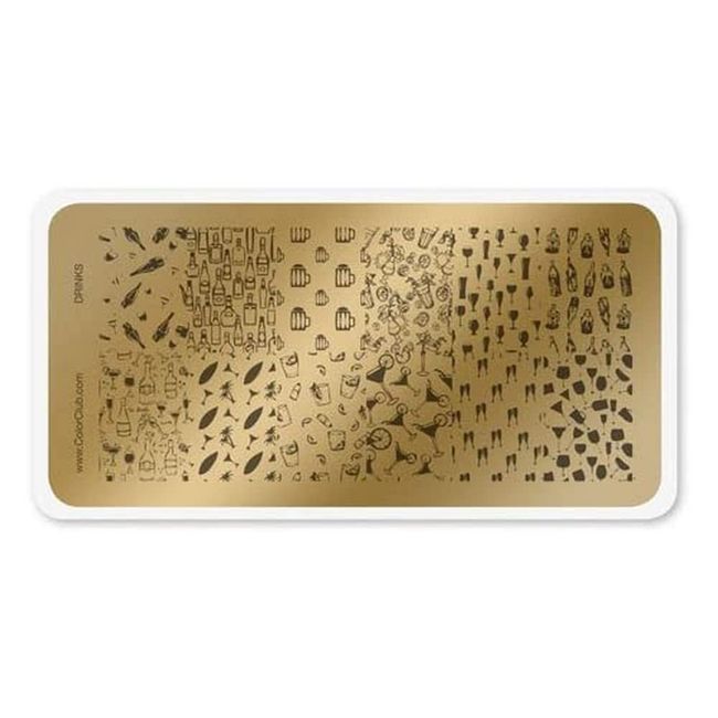 Color Club Drinks Nail Art Stamping Template Tool Kit 12 Designs Nail Plate Manicure Image for Nails