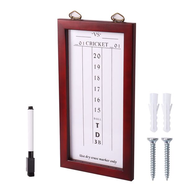 GSE Dry-Erase Dart Scoreboard for Dart Board Cricket and 01 Dart Games with Marker (Dry-Erase Scoreboard)