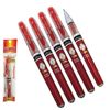 Montex 5 x 0.7mm Tip Winner RED Quick Drying Gel Pens Angle Comfort Soft Grip