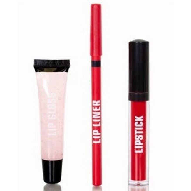 Color Riot 3 Piece Lip Kit, Red Lip Color