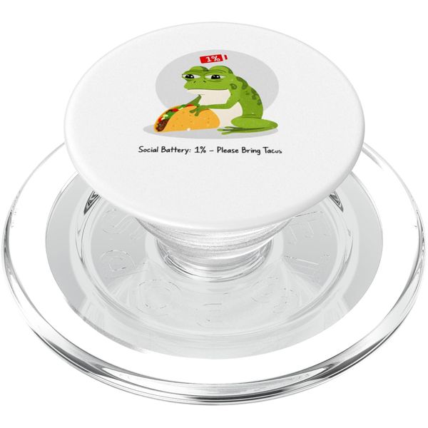 Social Battery: 1% – Please Bring Tacos PopSockets PopGrip for MagSafe