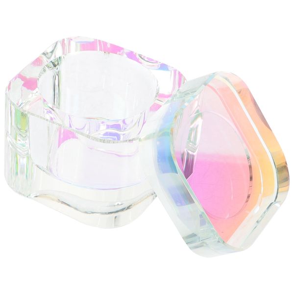 Beaupretty Nail Dappen Dish Nail Dappen Dish with Lid Crystal Glass Manicure Nail Cup Nail Liquid Cup with Lid for Acrylic Nails