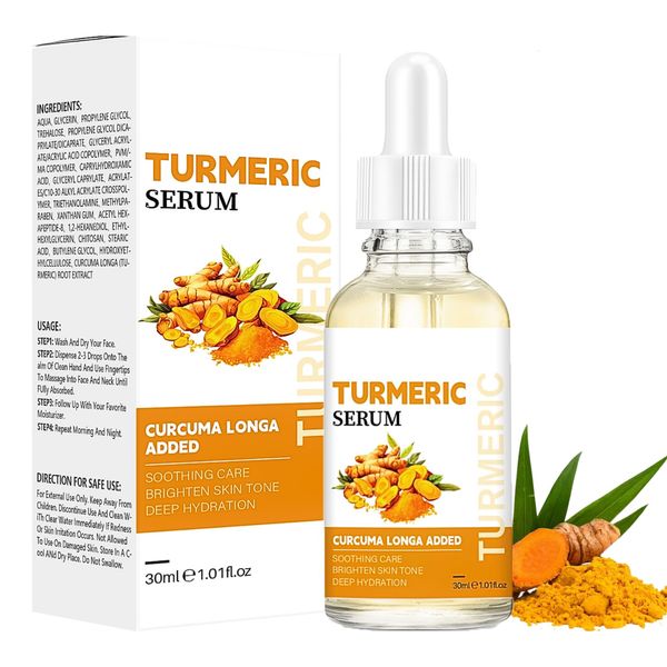 IZBEAUVO Turmeric Face Serum,Turmeric Oil,Turmeric Serum Anti Wrinkle Serum,Turmeric Serum Dark Spot Removal, Face Serum Skincare for Dark Spots, Acne Scars Improve Skin Tone and Moisturize