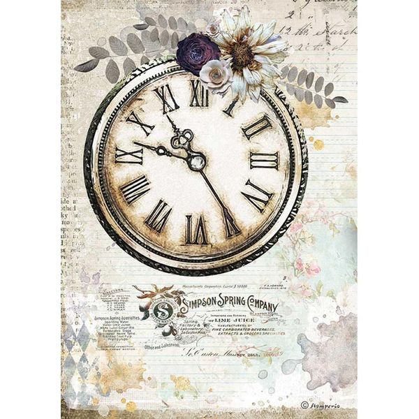 Stamperia - Rice Paper - Romantic Journal Clock