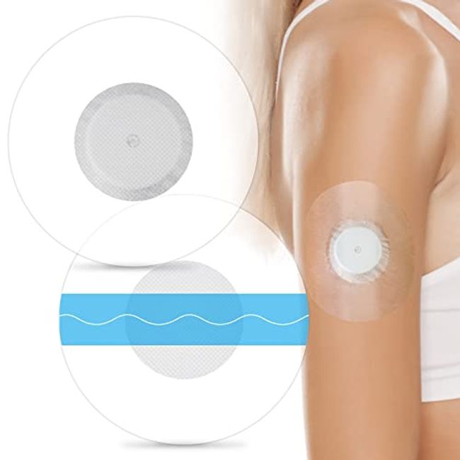 60Pack Libre Sensor Covers Latex-Free Medical Adhesive Patches for Libre 2/3 Precut CGM Tape with No Glue On The Center Waterproof and Strong Stick for Long Stay