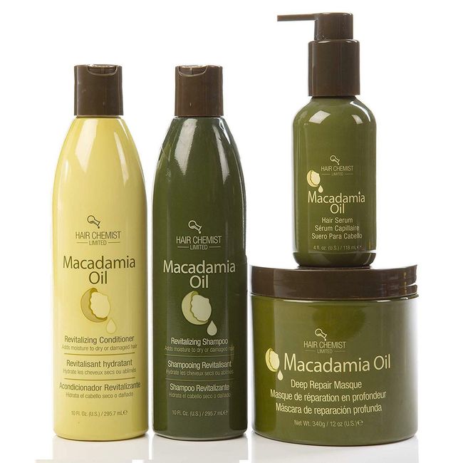 Hair Chemist Macadamia Oil Revitalizing  4-PC Shampoo, Conditioner, Mask & Serum