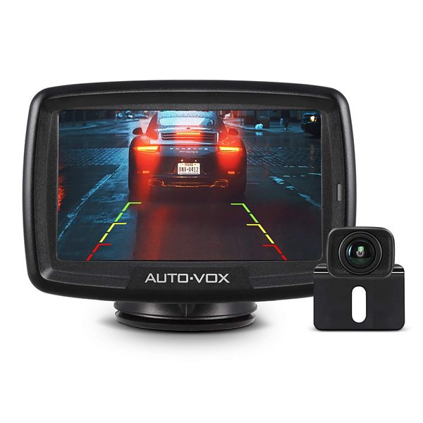 AUTO-VOX CS-2 Wireless Backup Camera with 4.3" Car Monitor, Easy Install Stable Digital Signal Back Up Camera System, Super Night Vision Reverse Cam for Truck, SUV, Van, Trailer