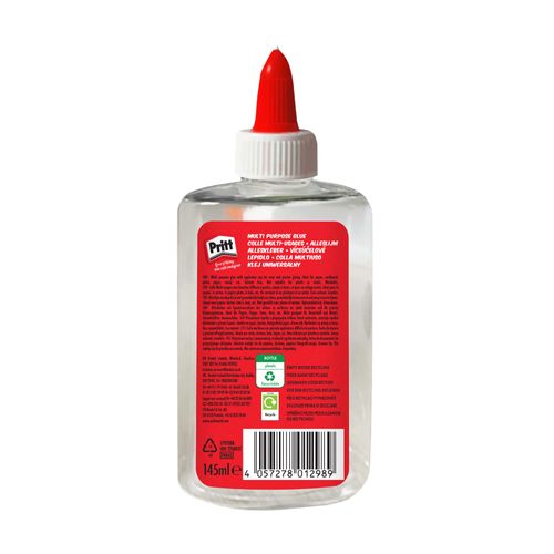 Pritt All-Purpose Adhesive, Transparent, Quick-Drying Adhesive, Solvent-Free Liquid Adhesive, Ideal for Office, Home or School, Craft Glue for Many Craft Materials, 1 x 145 g, 9H PAKA3