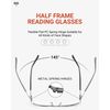 JOLISU 4 Pack Reading Glasses Men, Blue Light Blocking Computer Half Frame Metal Readers Spring Hinge Eyeglasses +1.50