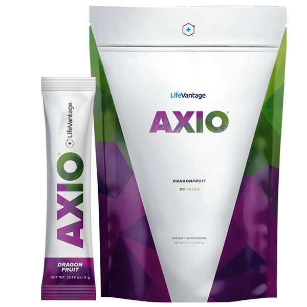 AXIO Regular Energy Drink Powder, Dragonfruit - 30 Drink Mix Packets, Instant Energy Powder, Energy Supplement in a Drink Mix, w/B Vitamins, DMAE, L-Theanine, Quercetin, Green Tea & Pine Bark Extract