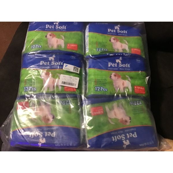 Pet Soft Disposable Male Dog Wraps Dog Diapers Puppy Diapers 72 pcs X-SMALL