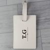 Custom Personalised Classic Initials Cream Luggage Tag