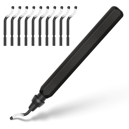 Tedux Deburring Tool, Deburring Tool 3D Printing with 10 High Speed Steel Blades, Deburring Tool for Plastic, Metal, Copper, PVC Pipes, Resin