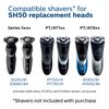 Philips Norelco Genuine SH50/52 Shaving Heads Compatible with Norelco Shaver Series 5000 Rounded and 6000, Latest Version for Refreshed HQ9/50, HQ56/50, and RQ11/50