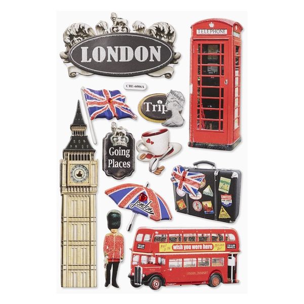 Set of 3 Stickers D - England/London - 18.5 x 12.5 cm