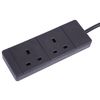 PRO ELEC 2 gang 5m black extension lead