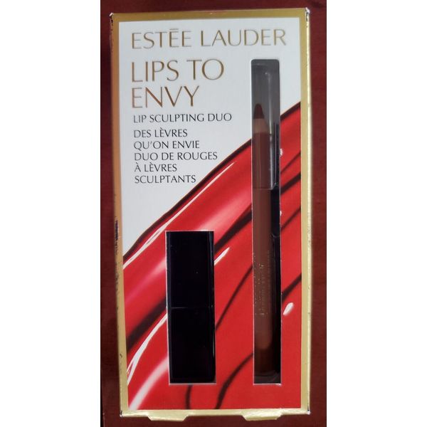 Estee Lauder Lips To Envy Lipstick #340 Envious & Lip Pencil 18 Nude