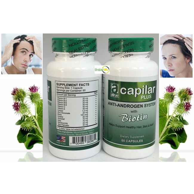 Capilar  120 Caps Anti-Androgen System With Biotin Hair Growth