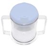 Clear Spouted Cup with Two Handles, White Lid