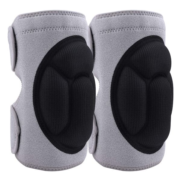 Knee Pads for Work, Protective Garden Kneeling Pads Anti-Slip Collision Avoidance Knee Sleeve for Women and Men, Multifunction Knee Caps for Gardening, Sport, Skating (Grey)