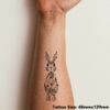 Large 'Patterned Hare' Temporary Tattoo (TO00049166)