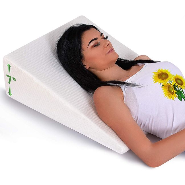 Ebung Leg Elevation Memory Foam Pillow, Elevating High Density Foam Wedge  with Washable Cover