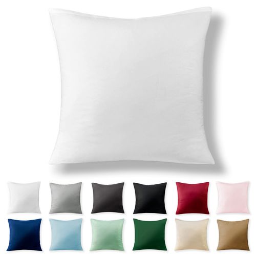 Alreya Renforcé Pillowcase (80 x 80 cm), 100% Cotton with YKK Zip, Super Soft Pillowcase, Pillow Slip, White, Pillowcase Only
