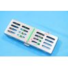 1 EA German Stainless Dental Sterilization Cassette Rack Tray Box for 5 Instruments Green
