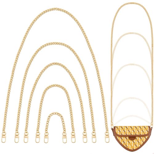 Gold Purse Chain, Shynek 5PCS Crossbody Chain Strap, Gold Belt Chain, Chain Replacement Accessories, Purse Extender Strap for Crossbody Bags, Purses, Handbags (5 Sizes)