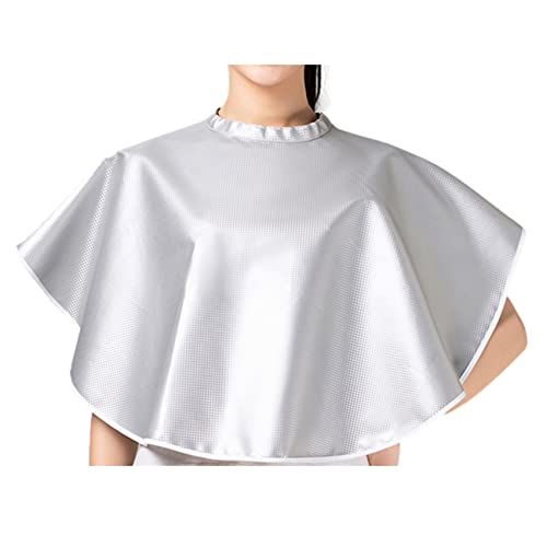 [NOELAMOUR] Shampoo Cape, Haircut Cape, Hair Dyeing Cape, Waterproof, Hair Apron, Home, Beauty Salon, Salon (Silver)