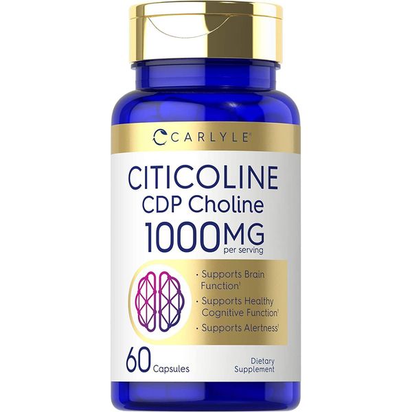 Citicoline CDP Choline | 1000mg | 60 Capsules | Highest Potency | by Carlyle