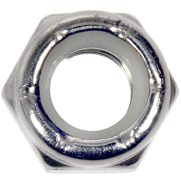 Dorman 784-300: Hex Nut with Nylon Ring Insert - Stainless Steel -Thread Size - 1/4-20 in.