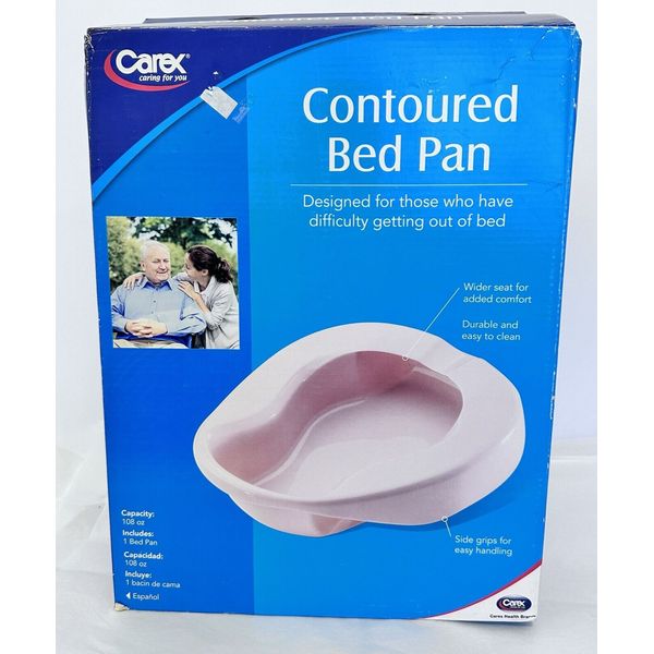 Carex Health Bed Pan 108 oz Regular 1 Count Contoured w/ Side Grips