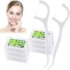 Leioua Dental Floss Picks 300 Counts Unflavored Durable Disposable Floss Threaders Pro Health Sticks for Adults and Kids 6 Travel Handy Cases