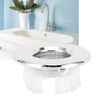 Sink Overflow Ring Brass Round Overflow Cover Insert in Hole Spares for Bathroom Kitchen Basin(Silver)