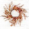 Orange Eucalyptus and Hops Candle Ring / Wreath 4.5" Inner Autumn Fall