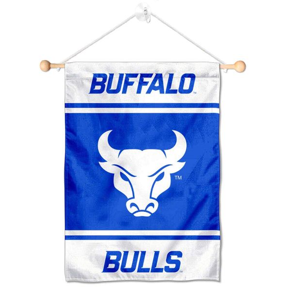 Buffalo Bulls Window Wall Banner Hanging Flag with Suction Cup