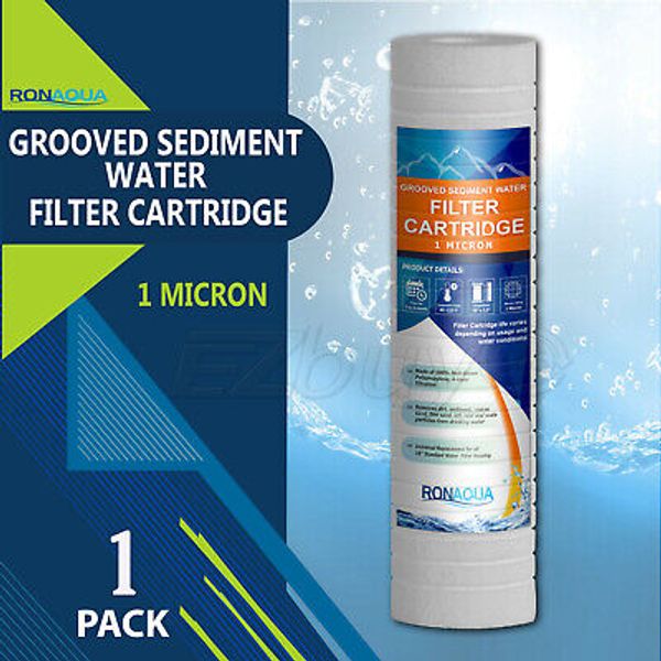 Grooved Sediment 1 Micron Water Filters Cartridge 2.5" x 10"