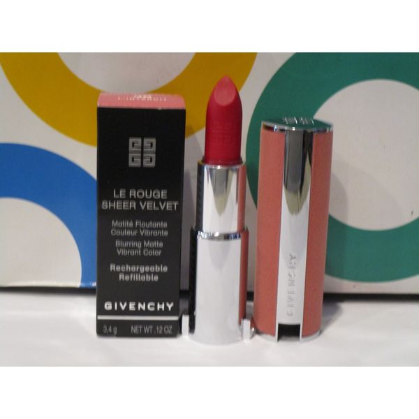 GIVENCHY ~ LE ROUGE SHEER VELVET REFILLABLE ~ # 36 L'INTERDIT ~ BOXED