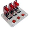 3 Rows Safety Cover Toggle Switch with Red Indicator Light Aluminum Plate 12V 20Amp (Red)