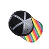 We Show Pride Gay Pride White on Black Rainbow Snapback Baseball Cap (WSPSB3)