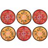 Wrapables Ethnic Embroidered Coasters Set of 6, Red/Orange