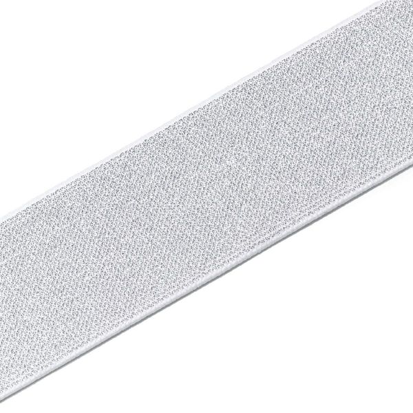 Prym 957465 Elastik Band, Polyester, Weiss/Silber, Einheitsgröße