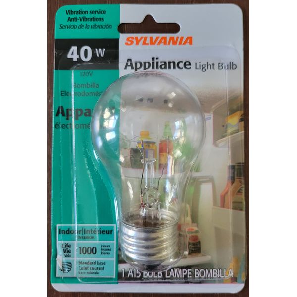 Sylvania 40W Appliance Light Bulb 40Acl/APPL/Bl