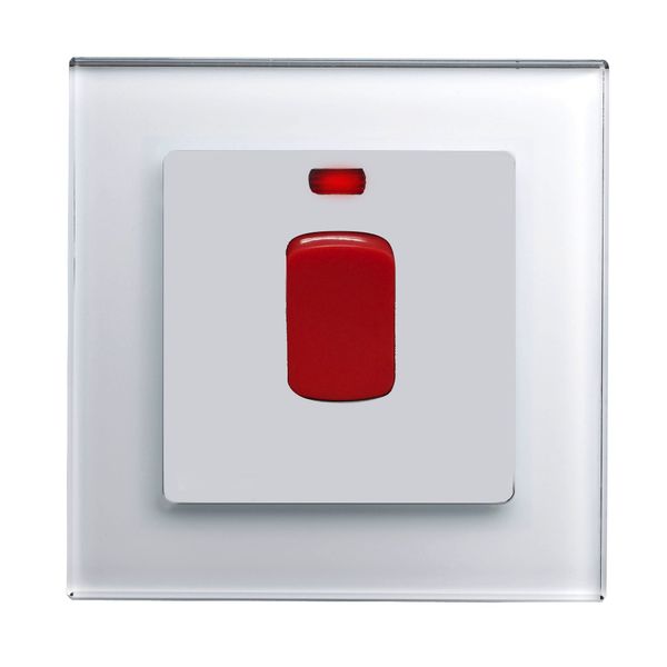 Retrotouch Crystal Glass 20A DP Switch with Neon in White