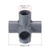 PATIKIL 25mm 6 Way Elbow Pipe Fitting UPVC 2pcs Joint Coupling Pipe Adapter for Pipe Connection, Gray