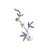 Cream/Blue Flower - Right - Embroidered Iron on Patch