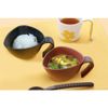 Three Line Triangular Bowl with Handle, Confit Light Bowl, Large, Black